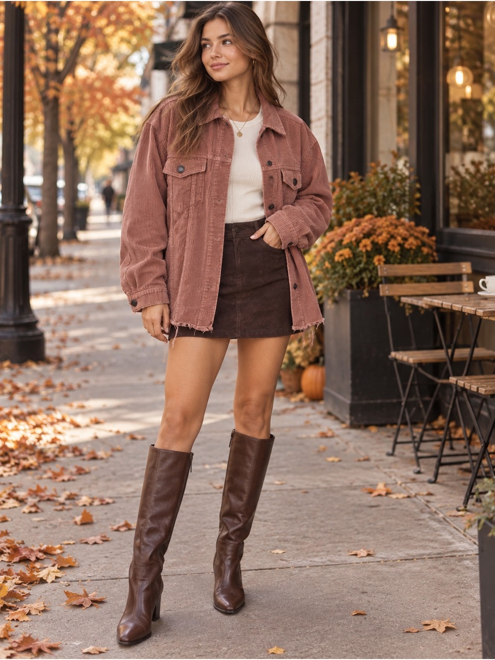 Zara Dusty-Rose Oversized Corduroy Shacket Size XS